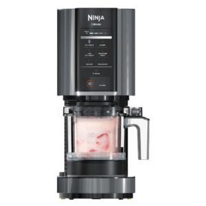 Ninja CREAMi, Eismaschine, Eiscreme, Gelato, Sorbet, Milchshakes, Mix-Ins, Smoothie-Bowls & mehr, 7-in-1, Eisbecher, Deckel, gesundes Eis, kompakt, ideal für Kinder, Schwarz, NC299AMZ