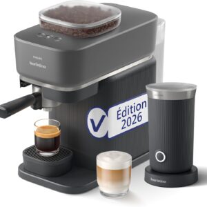 Philips Baristina BAR308/60 schwarze Espressomaschine mit schwarzem Siebträger